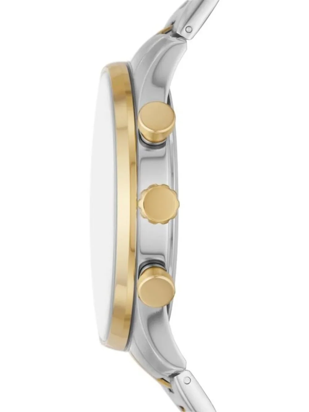 Men's Gold Silver Two Tone Multifunction Stainless Steel Casual Wrist Watches